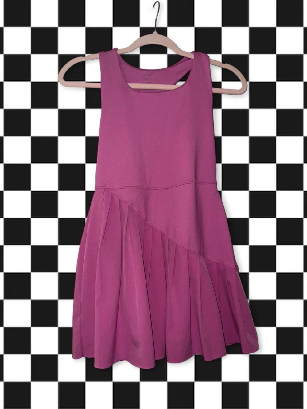 Freely Halo Pink Athletic Dress With Shorts  Ruffle Hem